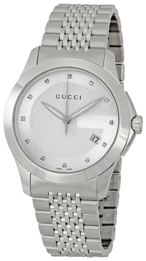 gucci silver watch mens|gucci watch women silver.